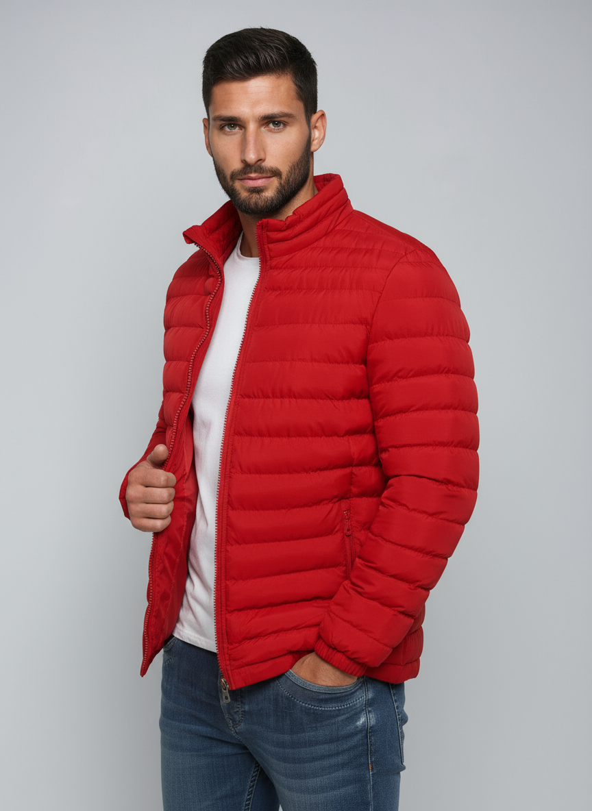 Chaqueta Puffer Hombre Acolchada Protección Térmica Moderna