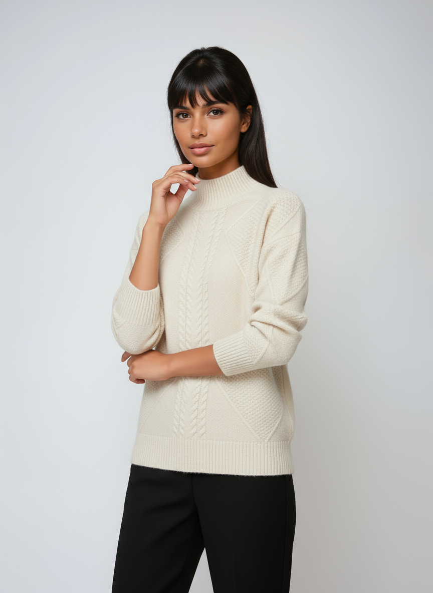 Jersey Mujer de Punto Ochos Cuello Alto