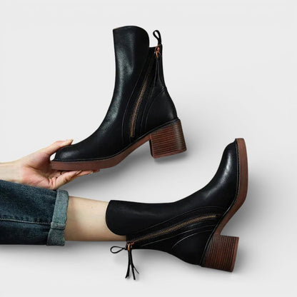 Botines Mujer Tacón Bloque Cremallera Lateral - Mavetta