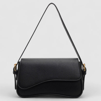 Bolso de hombro mujer de cuero vegano con solapa y correa ajustable - Mavetta