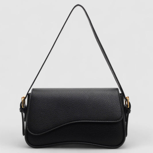 Bolso de hombro mujer de cuero vegano con solapa y correa ajustable - Mavetta