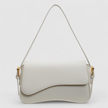 Bolso de hombro mujer de cuero vegano con solapa y correa ajustable