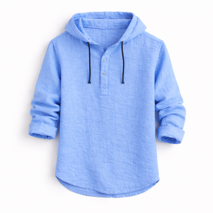 Camisa hombre de lino transpirable con capucha estilo casual - Mavetta