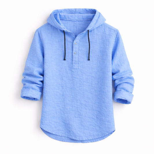 Camisa hombre de lino transpirable con capucha estilo casual - Mavetta