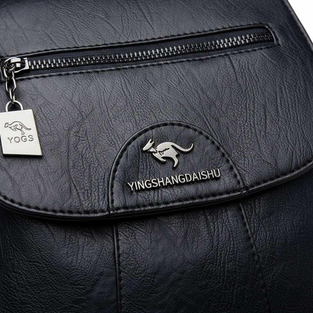 Mochila Pequeña Mujer con Solapa Cremallera Frontal y Bolsillos