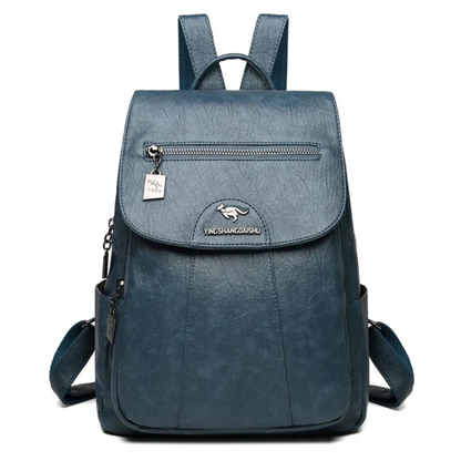 Mochila Pequeña Mujer con Solapa Cremallera Frontal y Bolsillos