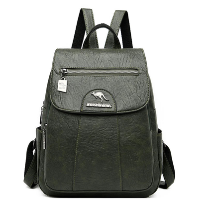 Mochila Pequeña Mujer con Solapa Cremallera Frontal y Bolsillos