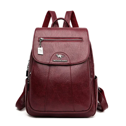 Mochila Pequeña Mujer con Solapa Cremallera Frontal y Bolsillos
