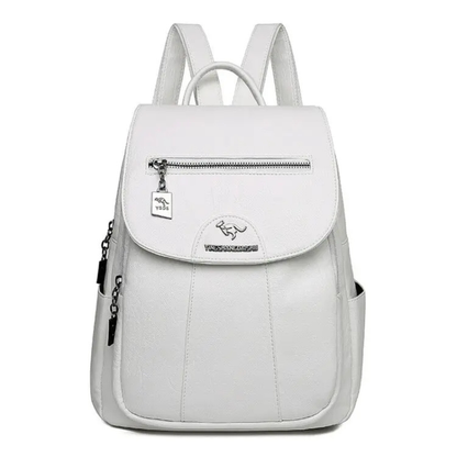 Mochila Pequeña Mujer con Solapa Cremallera Frontal y Bolsillos