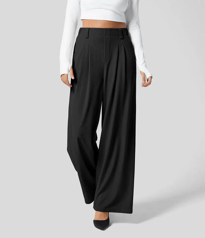 Pantalón Mujer de Talle Alto y Pierna Ancha Elegante