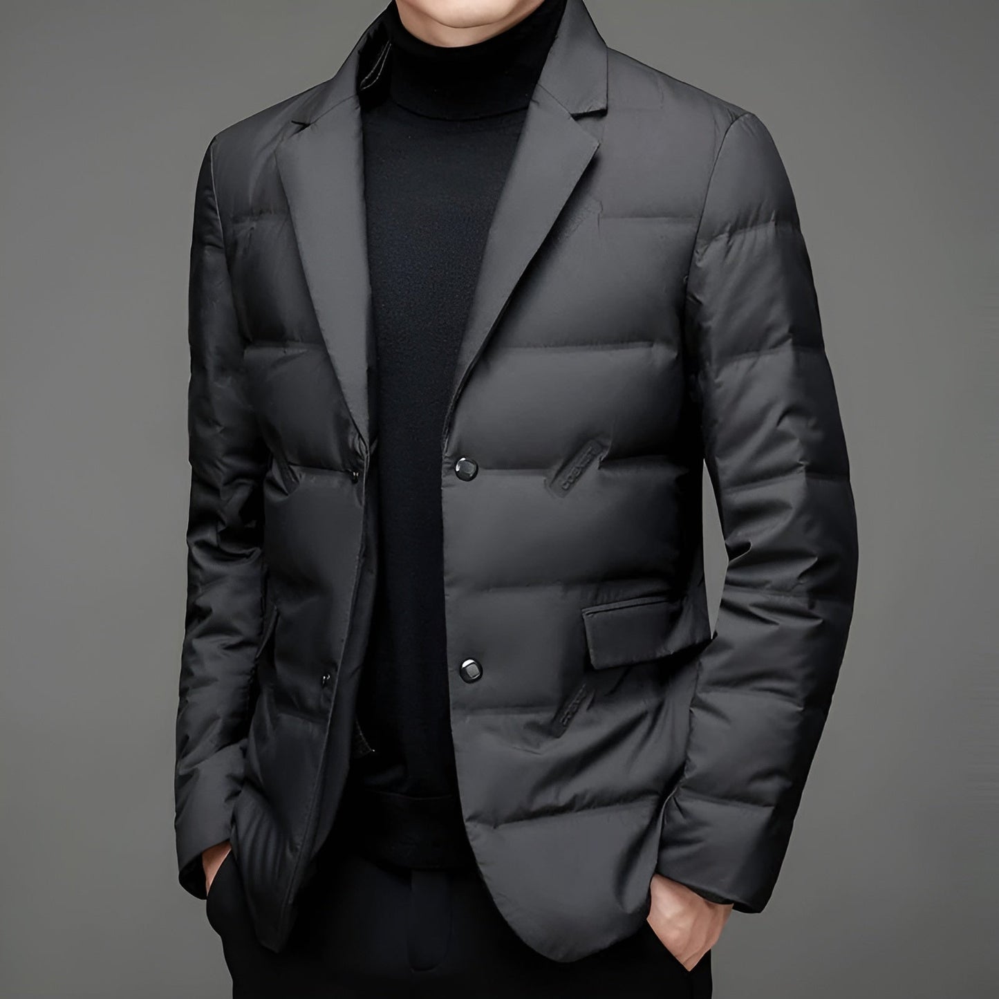 Chaqueta Acolchada Hombre Estilo Blazer Ajuste Clásico