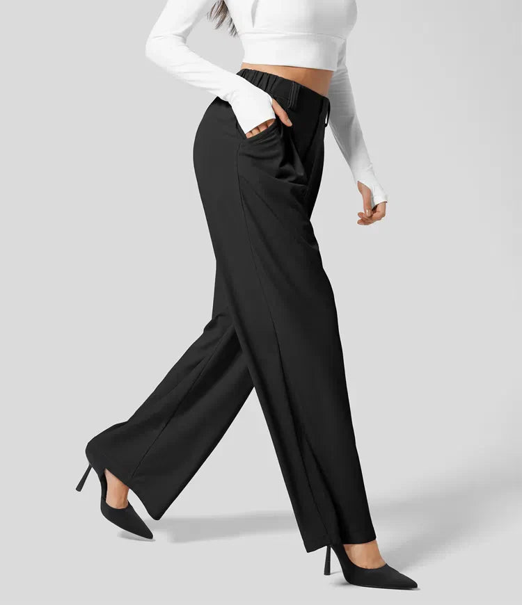 Pantalón Mujer Talle Alto Pernera Ancha