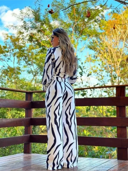 Conjunto Mujer Blusa Tirantes y Pantalón Suelto Veraniego