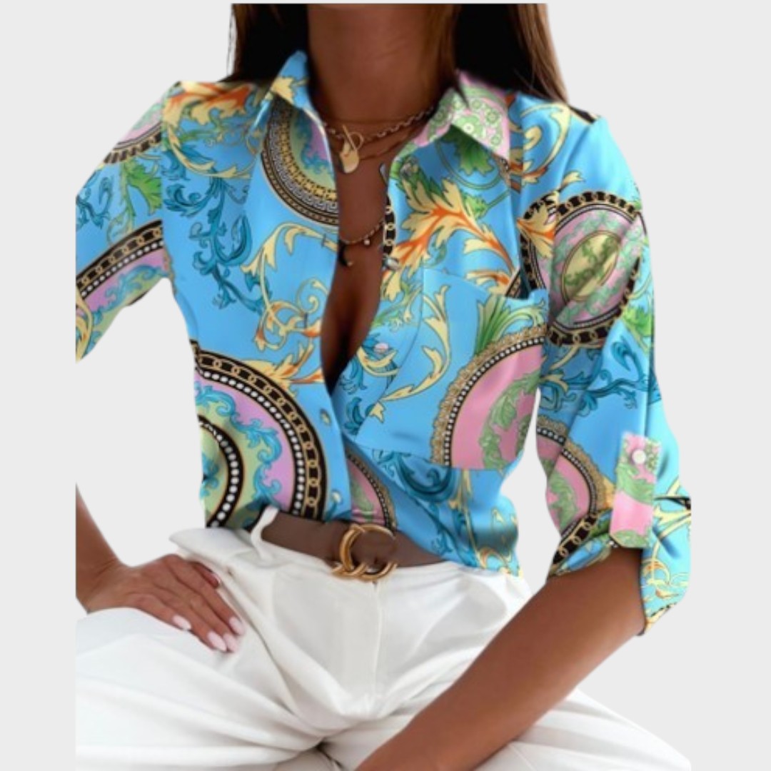 Blusa Mujer Estampado Moderno Corte Sofisticado Versátil