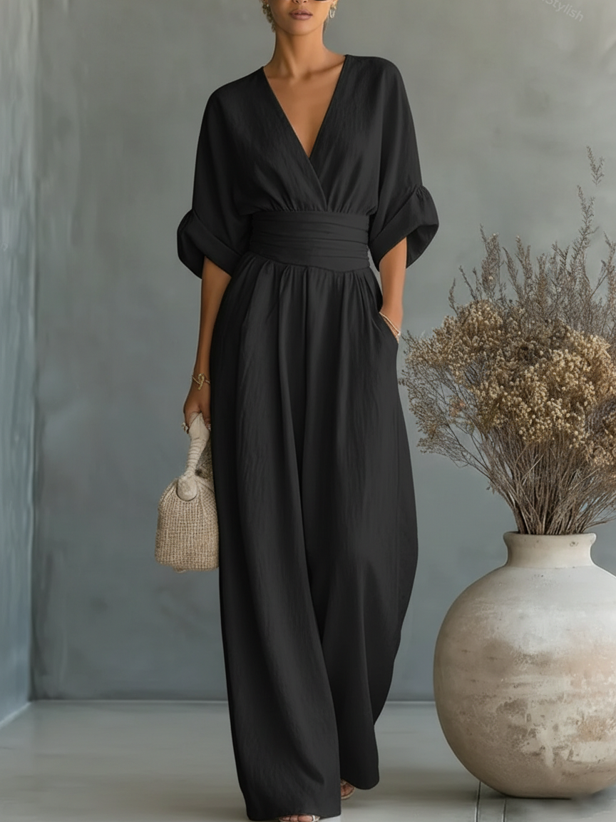 Mono mujer fluido escote en v minimalista