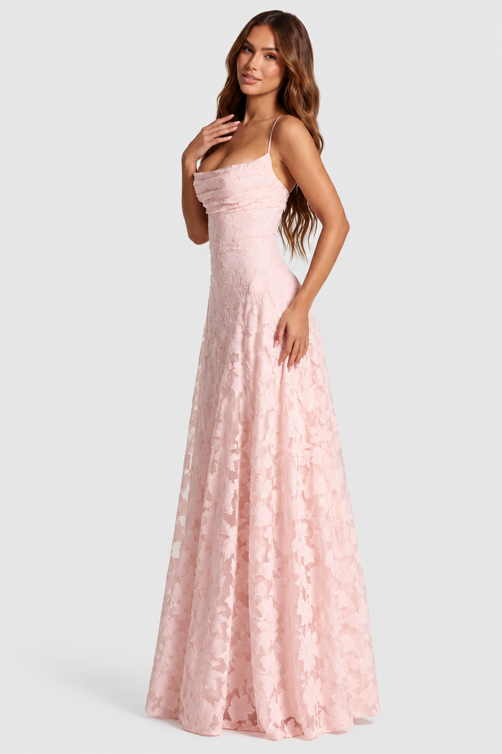 Vestido Largo Mujer de Encaje Floral Ajuste Holgado - Mavetta