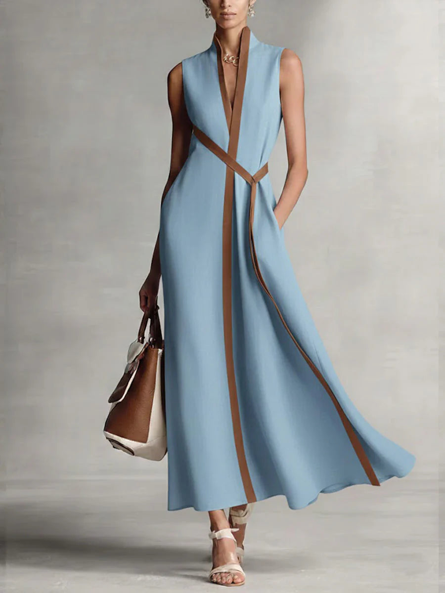 Vestido largo mujer cruzado ajustado