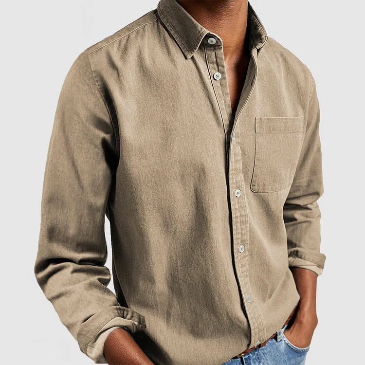Camisa Hombre Casual Algodón Ajuste Cómodo Verano