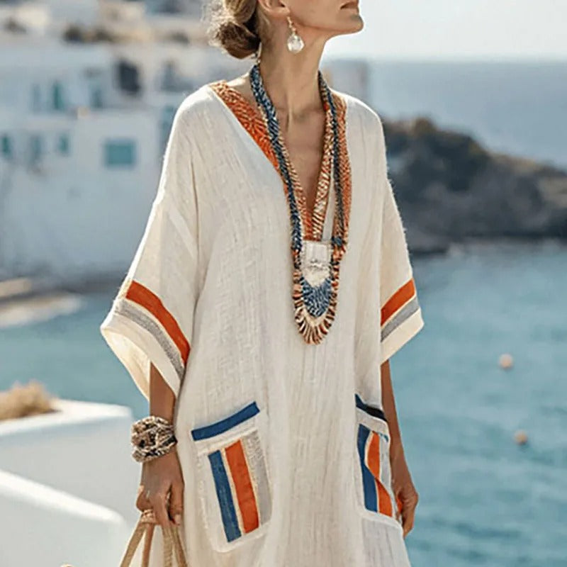 Vestido Largo Mujer con Bolsillos Estilo Elegante