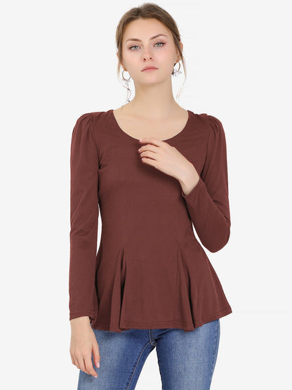 Camiseta Mujer Algodón Manga Larga Cuello Redondo