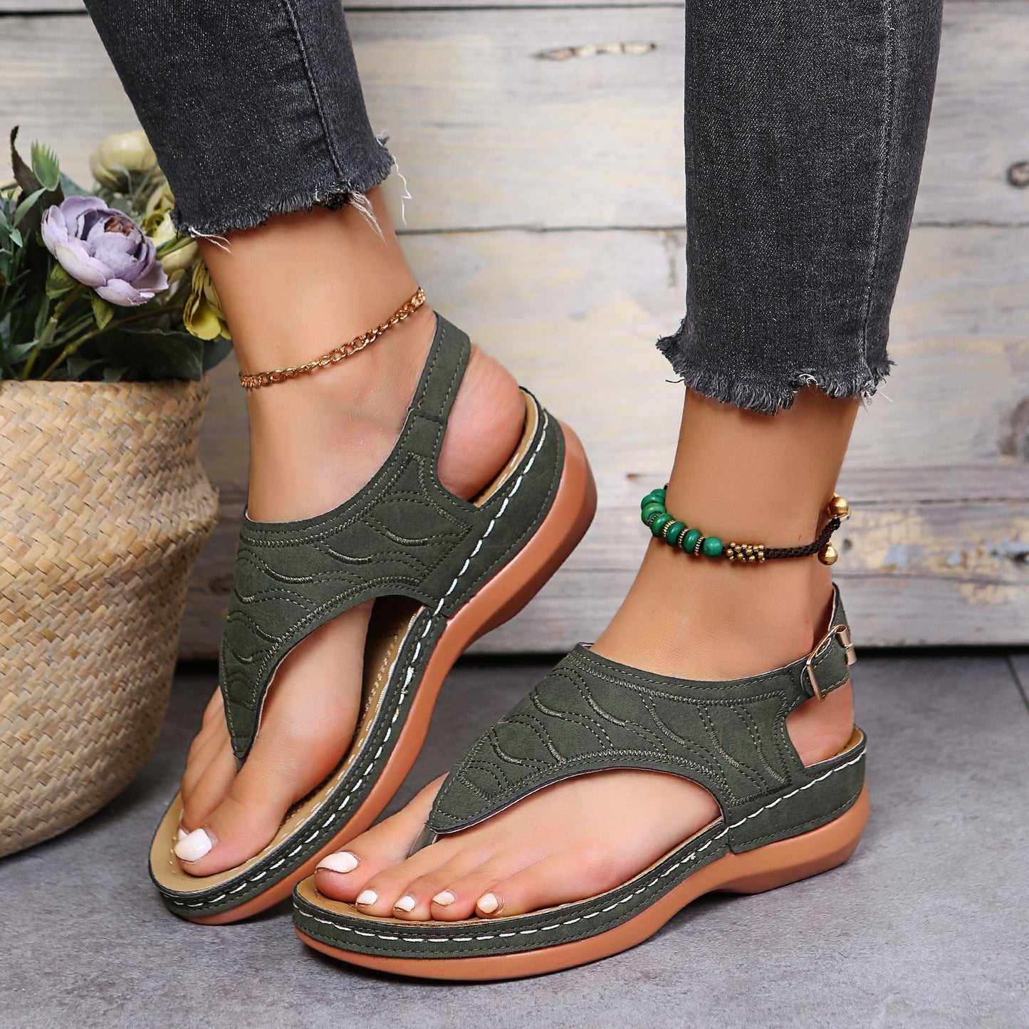 Sandalias Mujer Cuña Comodas Ajuste Elegante Verano