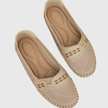 Mocasines Mujer Sintético Perforado Sin Cordones Casual