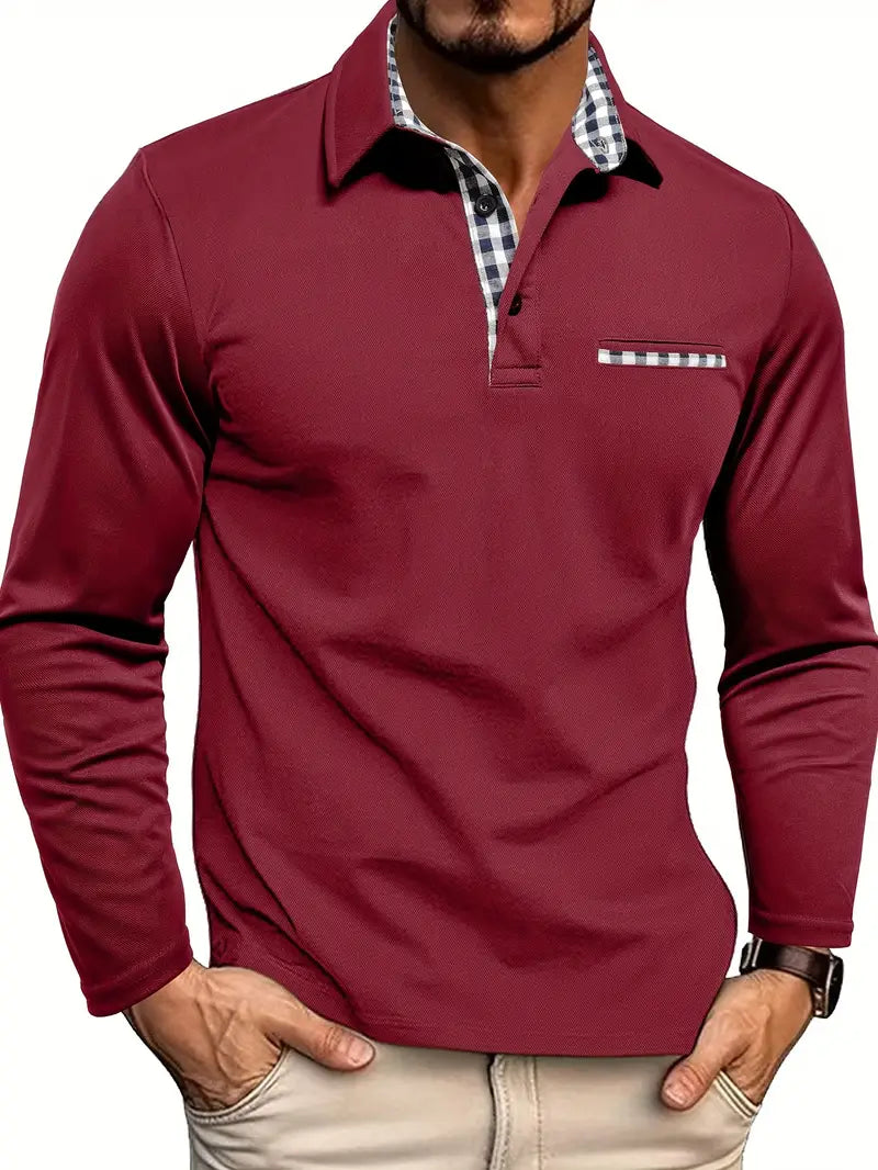 Polo hombre Manga larga Ajuste clásico
