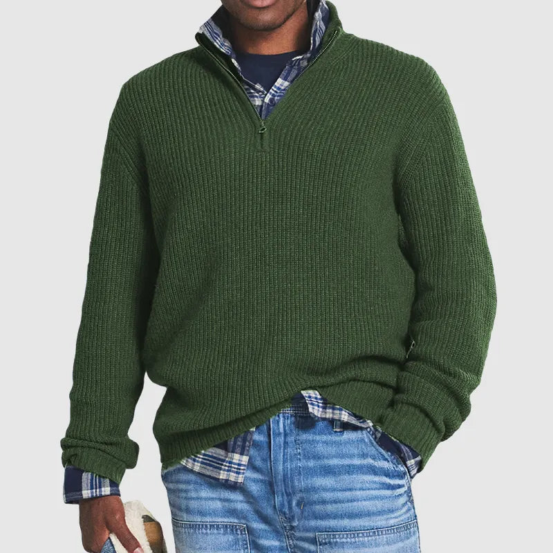 Jersey Hombre Mezcla de Cachemira con Cremallera