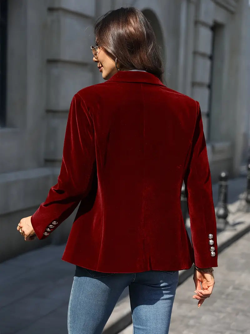 Blazer Mujer de Terciopelo Elegante Corte Clásico
