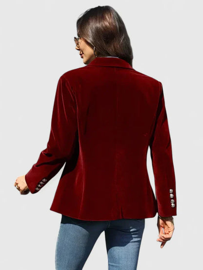 Blazer mujer con solapa de tejido estructurado corte clásico