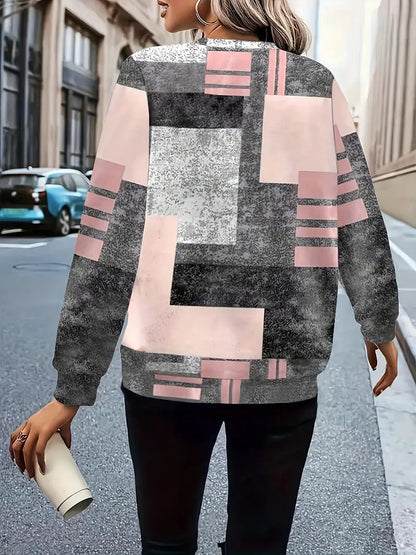 Sudadera Unisex Ligera Media Cremallera Estampado Moderno