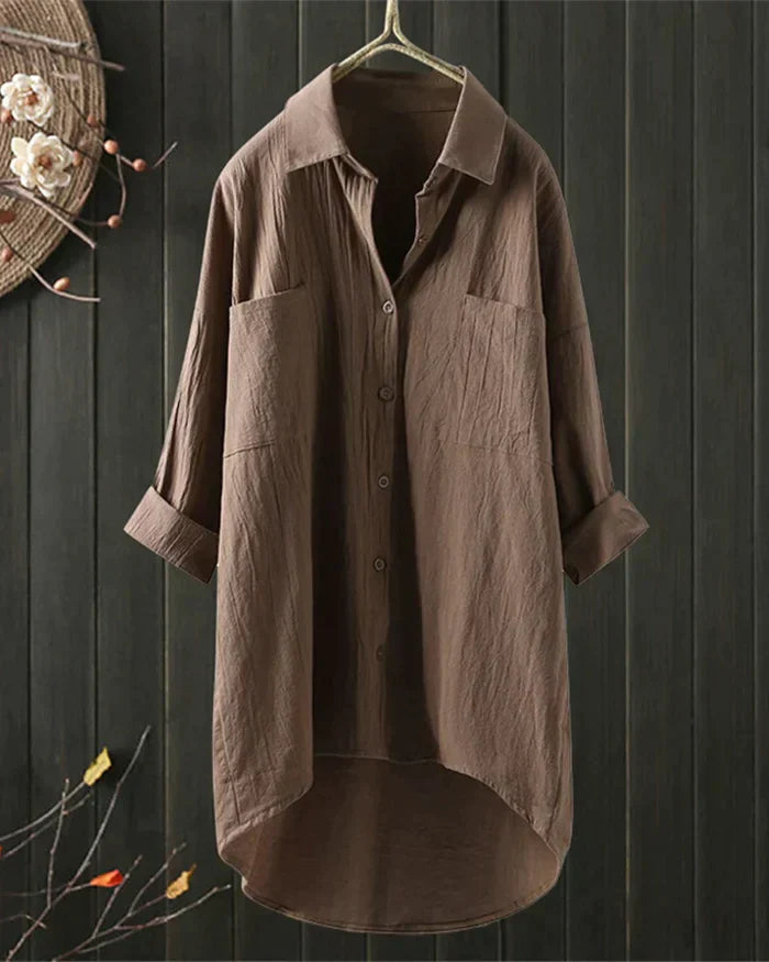 Blusa Mujer de Lino Corte Clásico