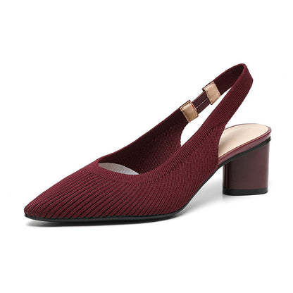 Tacones Mujer con Puntera Fina y Tira Trasera Ajustable