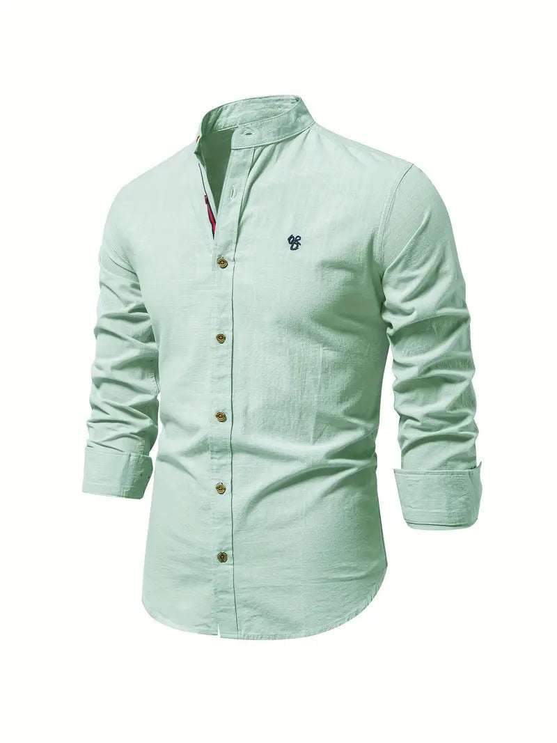 Camisa casual hombre botones manga larga entretiempo