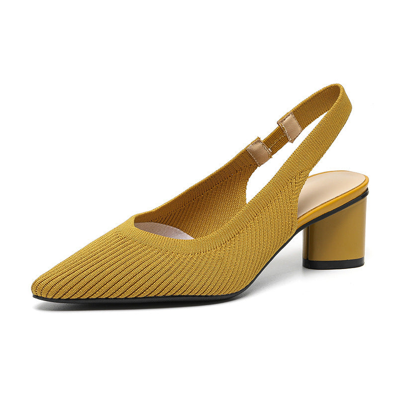 Tacones Mujer con Puntera Fina y Tira Trasera Ajustable