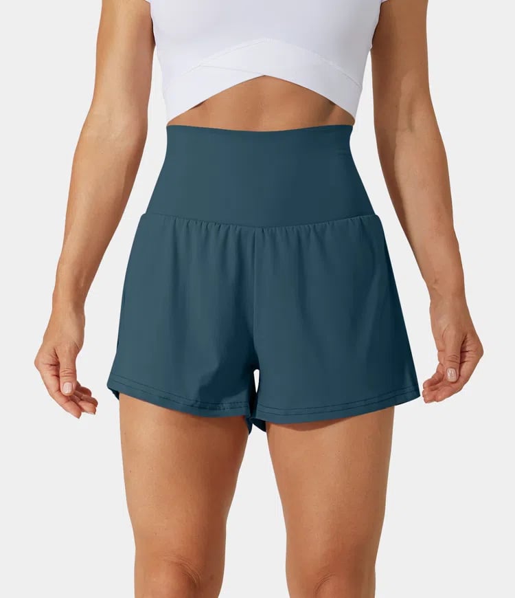 Short deportivo mujer Algodón Cintura Alta Bolsillos
