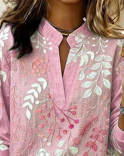 Blusa mujer ligera cuello en V floral verano