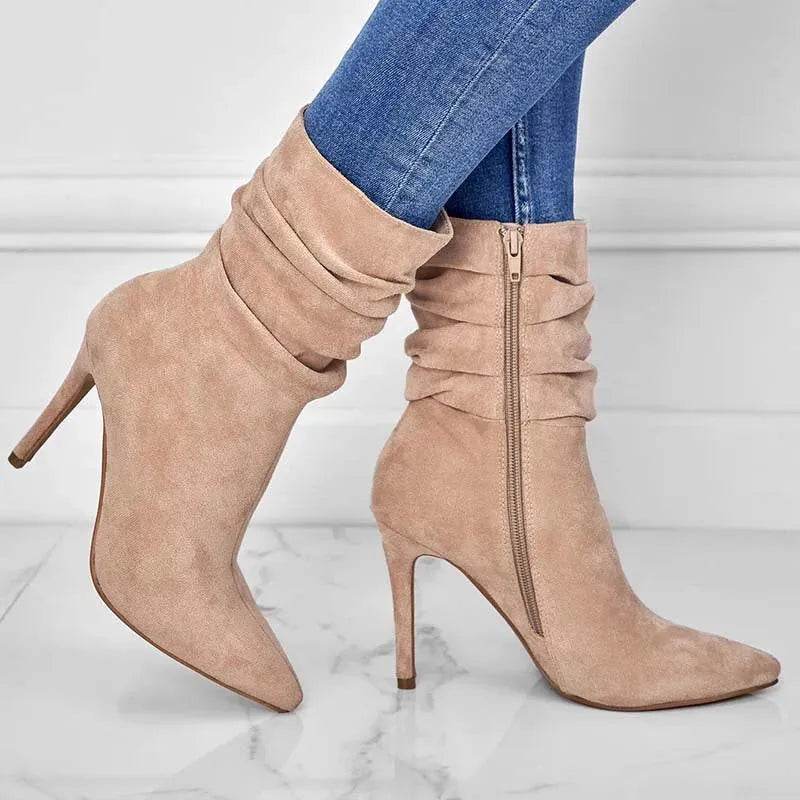 Botines Mujer Tacón Fino Punta Afunilada