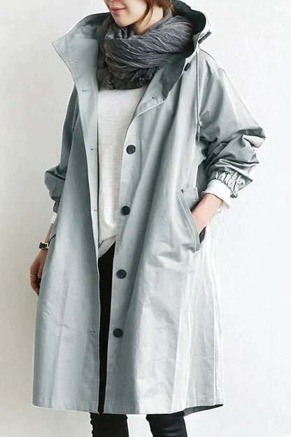 Gabardina Mujer Impermeable Oversize Largo Medio