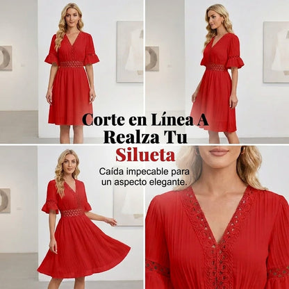 Vestido verano mujer con encaje y corte cómodo