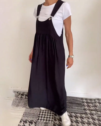 Vestido Mujer Ligero Fluido Detalles Modernos Ajuste Suelto
