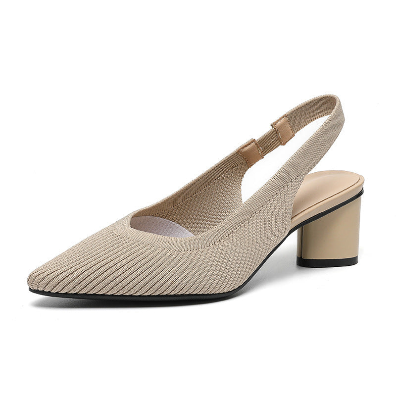 Tacones Mujer con Puntera Fina y Tira Trasera Ajustable