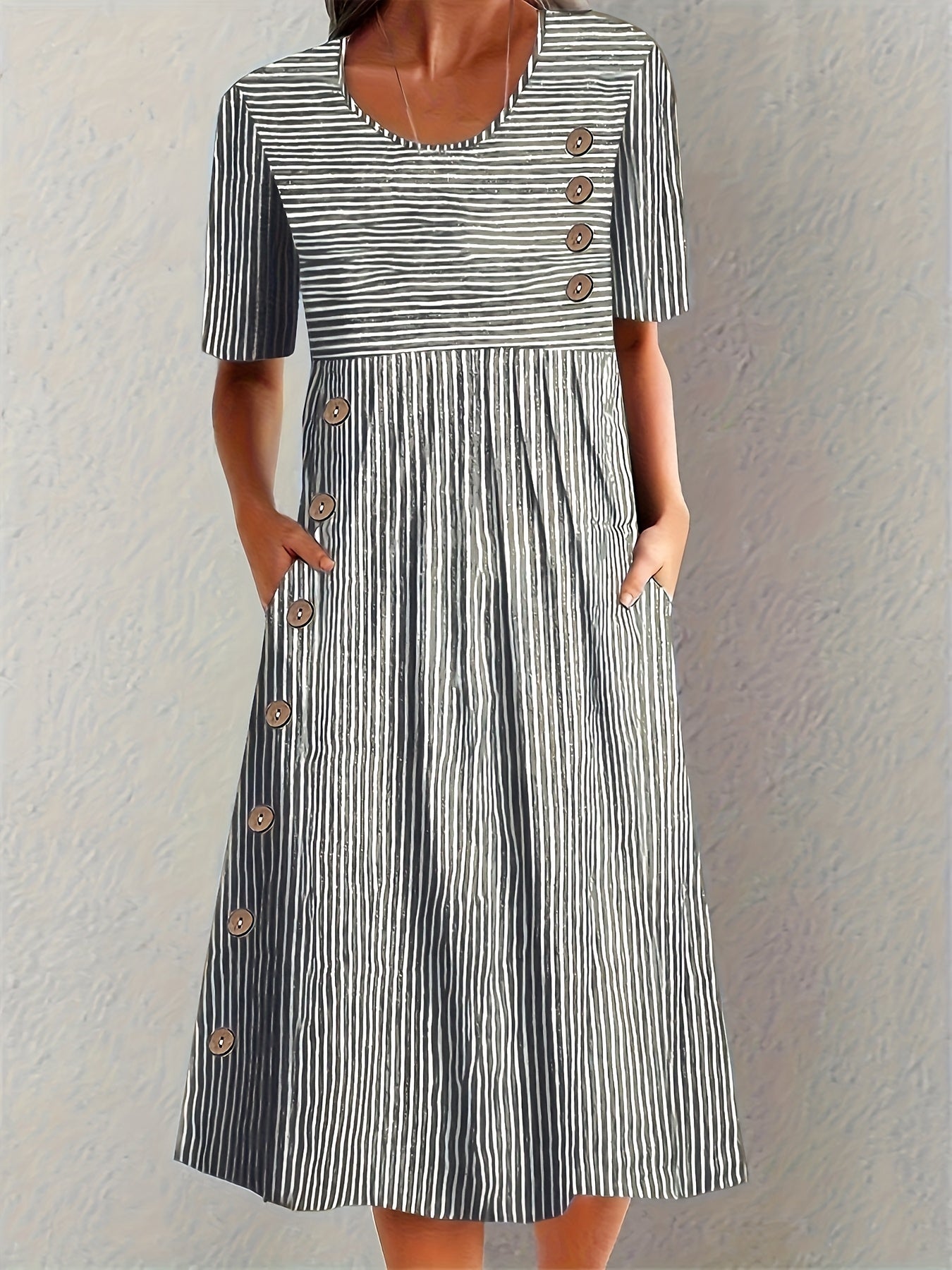 Vestido Verano Mujer Algodón Ajuste Recto