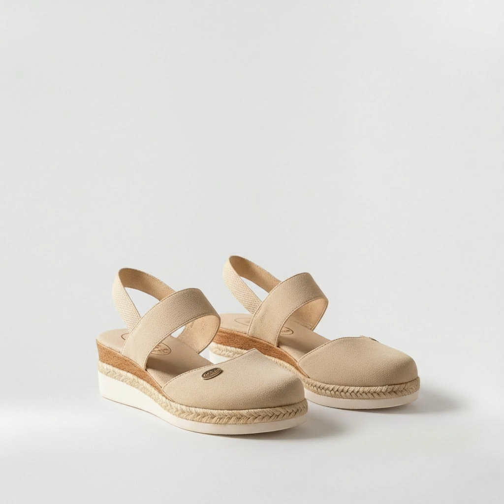 Sandalias Plataforma Mujer de Lino Estilo Alpargata Cuña - Mavetta
