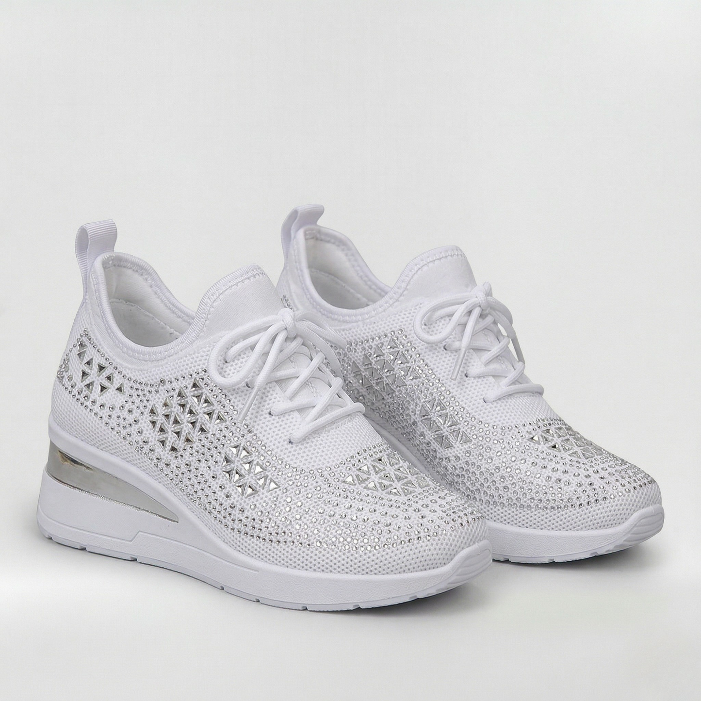 Zapatillas Mujer Deportivas Plataforma Cuña Brillantina - Mavetta