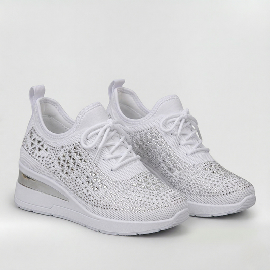 Zapatillas Mujer Deportivas Plataforma Cuña Brillantina - Mavetta