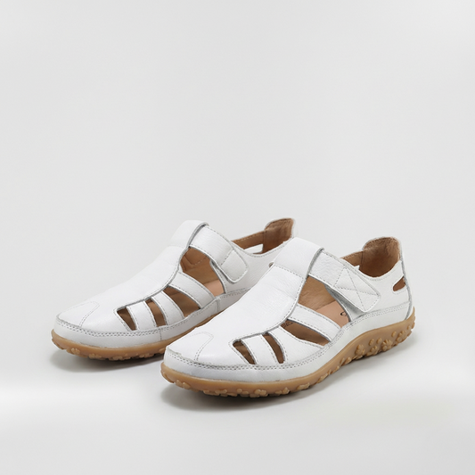 Sandalias Cerradas Mujer de Cuero con Tiras Suela Confortable - Mavetta