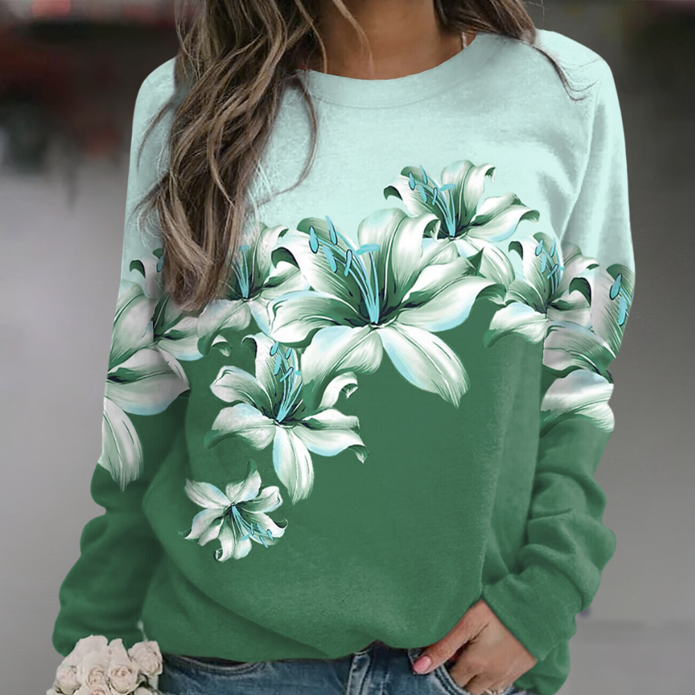 Sudadera mujer de Algodón Estampado Floral Ajuste Regular