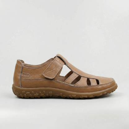 Sandalias Mujer de Cuero Cerradas con Tira Ajustable