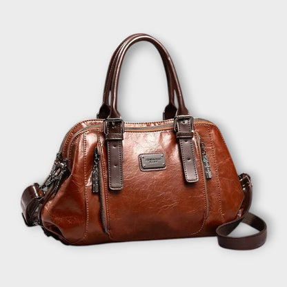 Bolso Estructurado Mujer de Cuero Pulido Diario - Mavetta